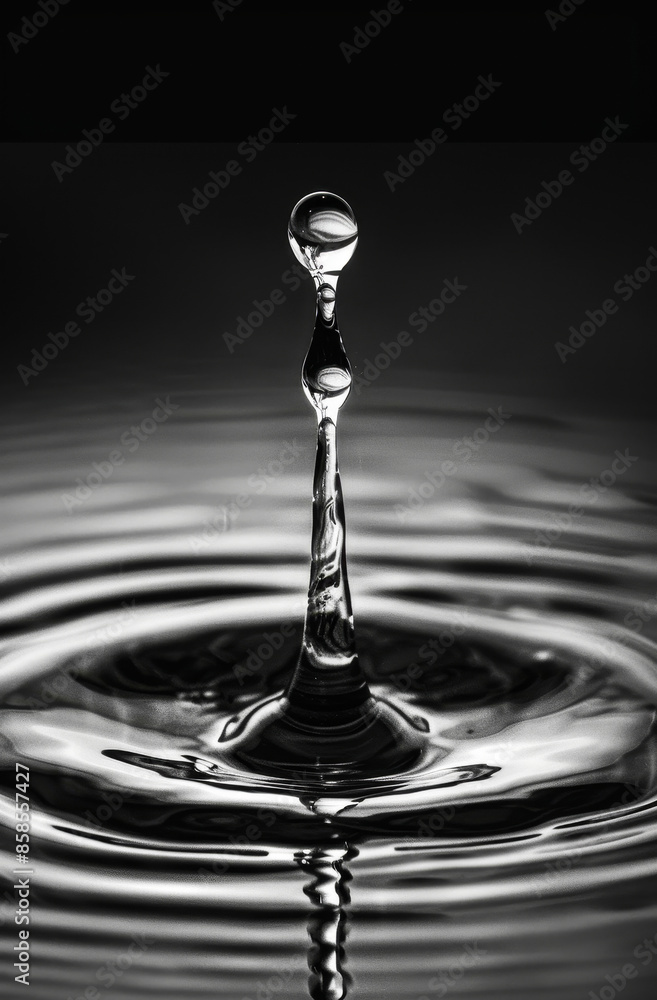Striking Black and White Water Drop Photography with Ripples Capturing Stillness and Motion in Nature Fine Art Concept Striking Black and White Water Drop Photography with Ripples Capturing Stillness and Motion in Nature Fine Art Concept