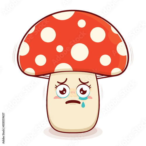 mushroom scared face cartoon cute