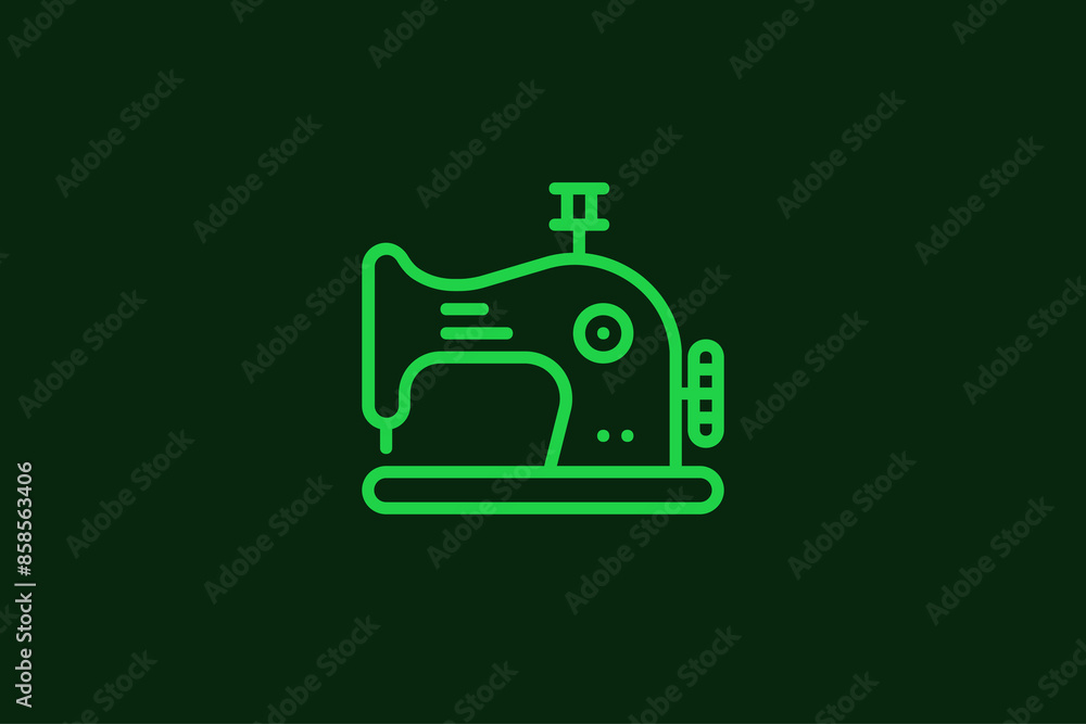 Geometric sewing machine illustration in flat style design. Vector illustration. Geometric sewing machine illustration in flat style design. Vector illustration.