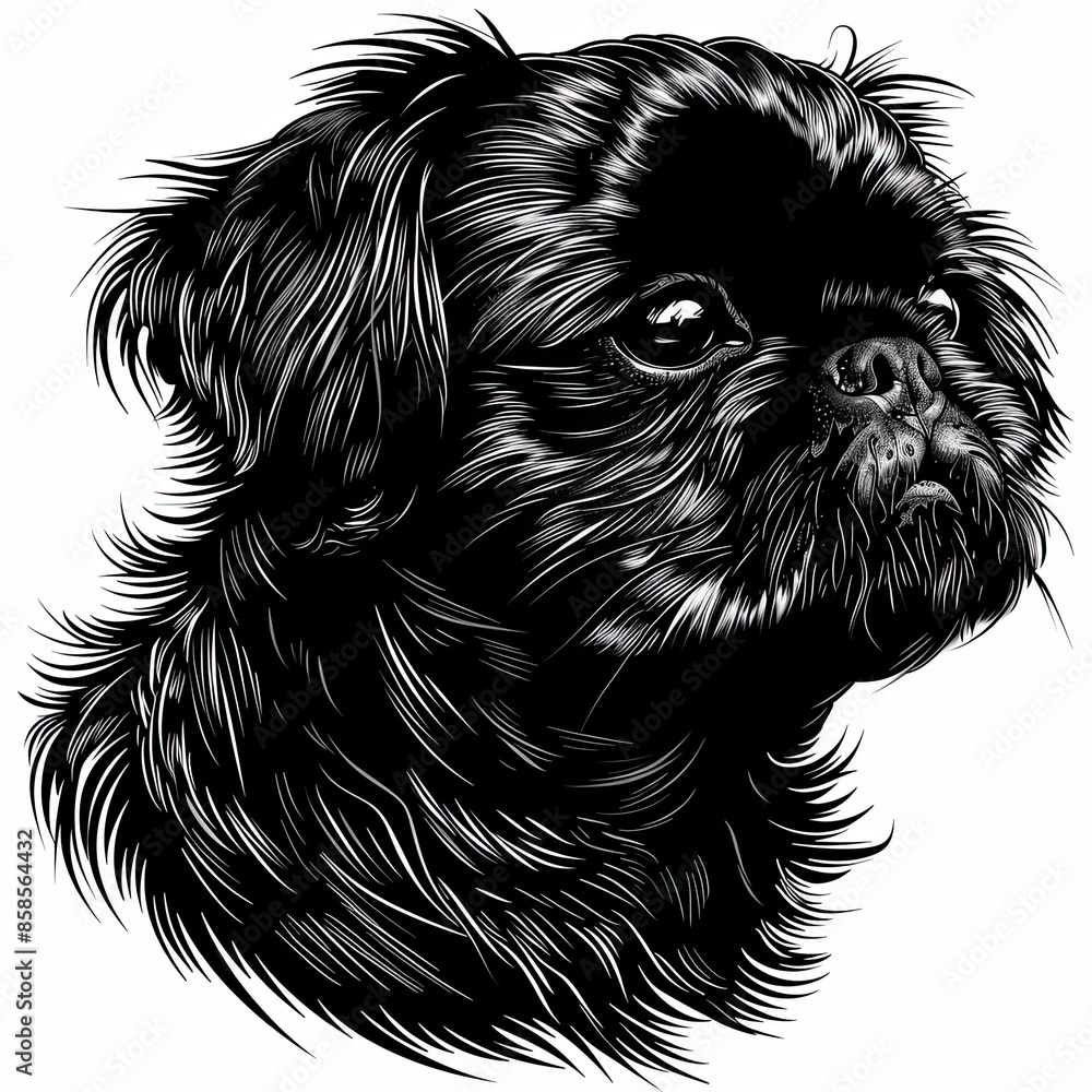custom made wallpaper toronto digitalA black and white drawing of a shih tzu dog