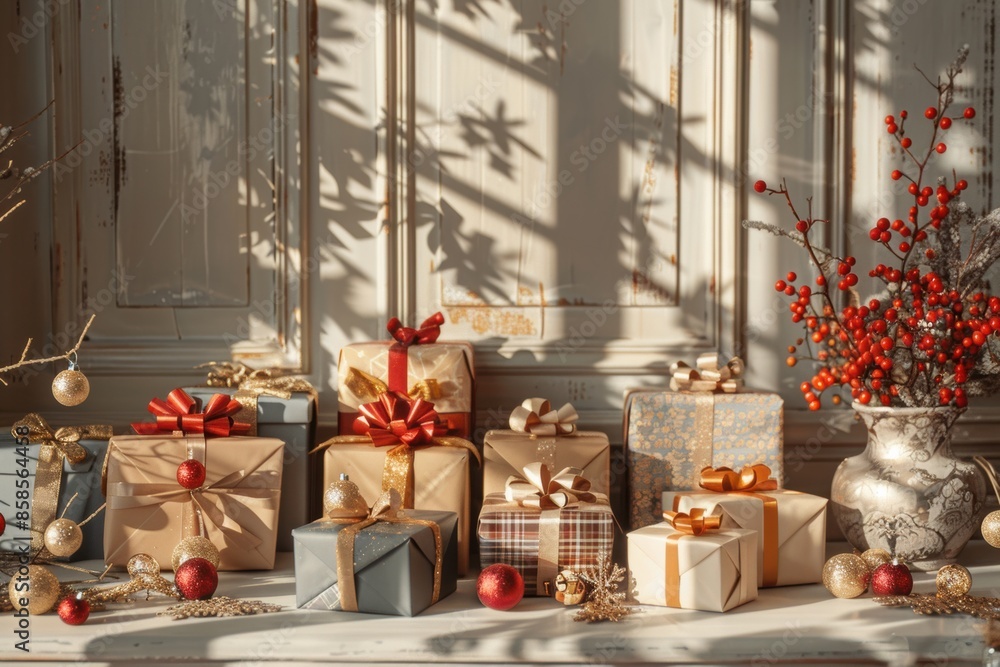 Festive Gifts Bathed in Winter Sunlight Festive Gifts Bathed in Winter Sunlight