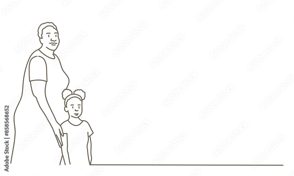 A woman and a child are standing next to each other A woman and a child are standing next to each other