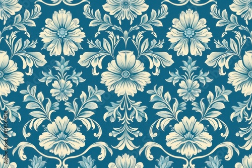 pattern, seamless, wallpaper, floral, flower, ornament, vector, decoration, leaf, illustration, design, vintage, nature, art, textile, texture, decor, plant, retro, damask, ornate, tile, fabric, sprin