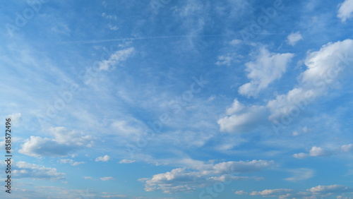 Photography Soft white clouds moving on blue sky background
