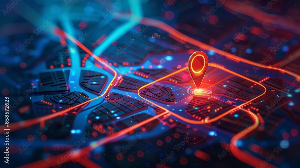 Destinations: An isometric GPS tracking map featuring a navigation pin on street maps. This digital art provides a way to track and locate positions with an isometric abstract map background Destinations: An isometric GPS tracking map featuring a navigation pin on street maps. This digital art provides a way to track and locate positions with an isometric abstract map background