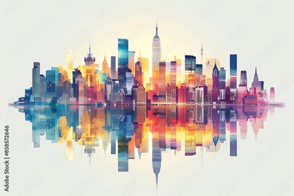 Obraz premium City skyline vector illustration with zoning regulations,