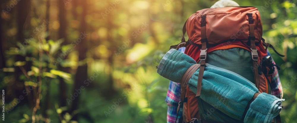 Backpacker Using A Compact Travel Towel