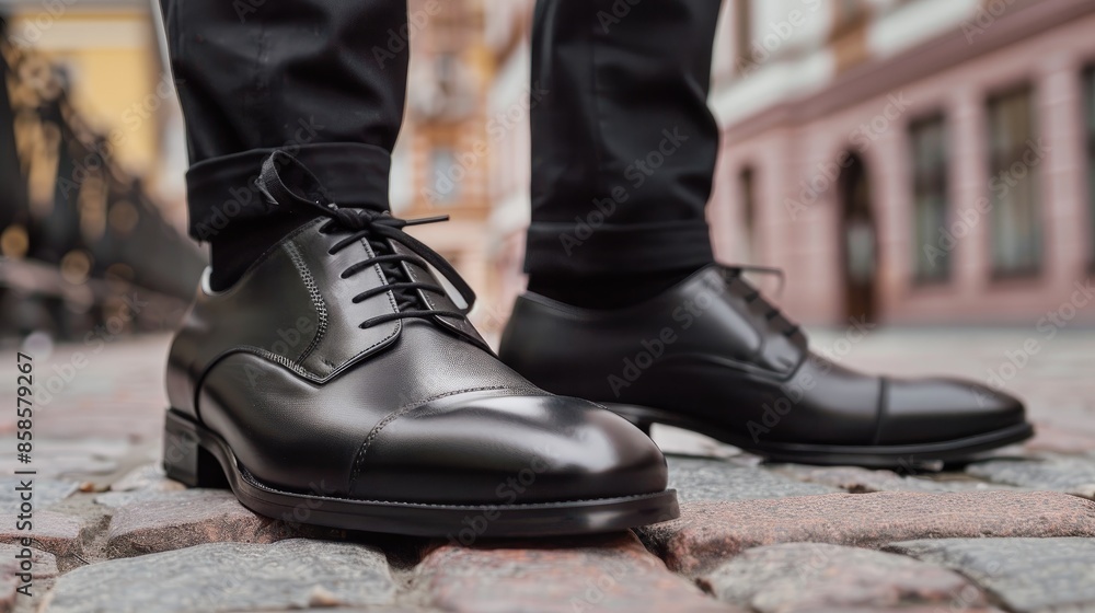Classic professional footwear in black leather Classic professional footwear in black leather