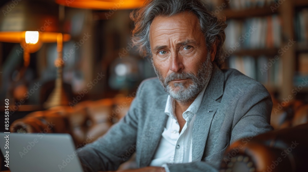 Portrait of a Mature Man in a Library Portrait of a Mature Man in a Library