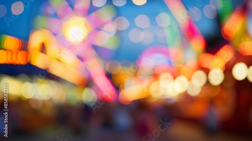 A defocused shot capturing the vibrant atmosphere of the festival grounds. photo