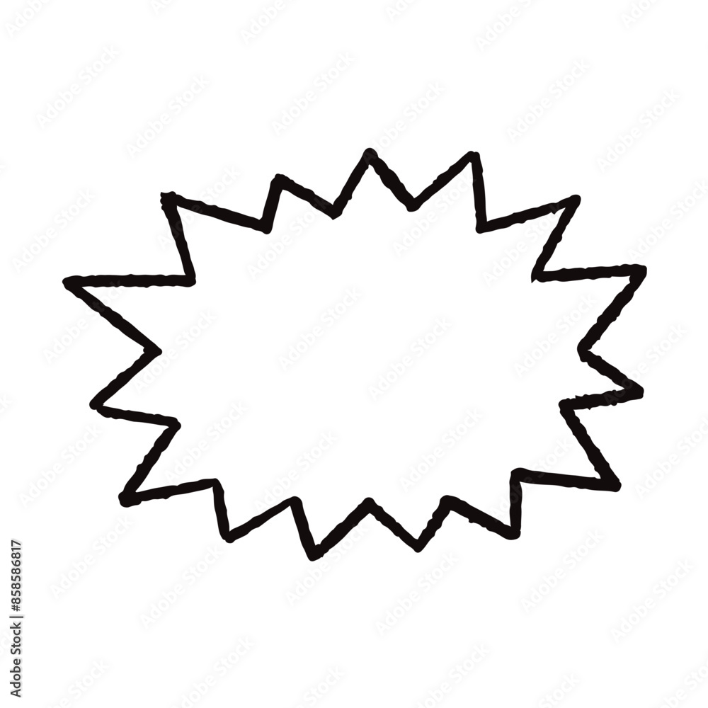 手描きのトゲトゲした吹き出し 手描きのトゲトゲした吹き出し