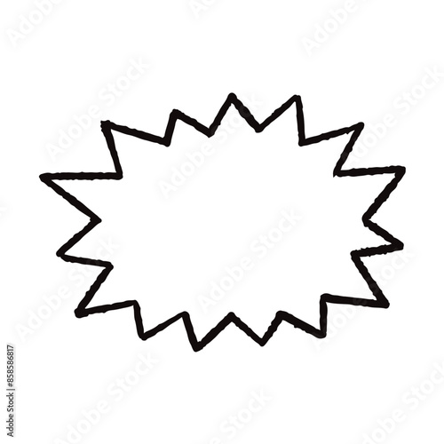 手描きのトゲトゲした吹き出し