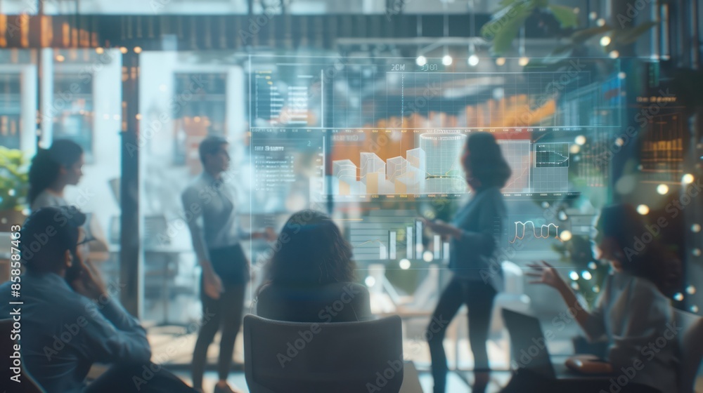 People in office meeting work silhouette blurred abstract color gradient background. People in office meeting work silhouette blurred abstract color gradient background.