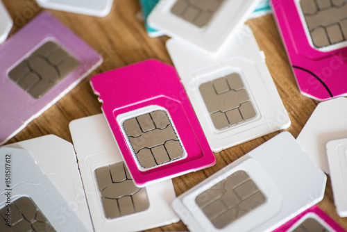 Sim cards for mobile phone. telecommunication concept photo