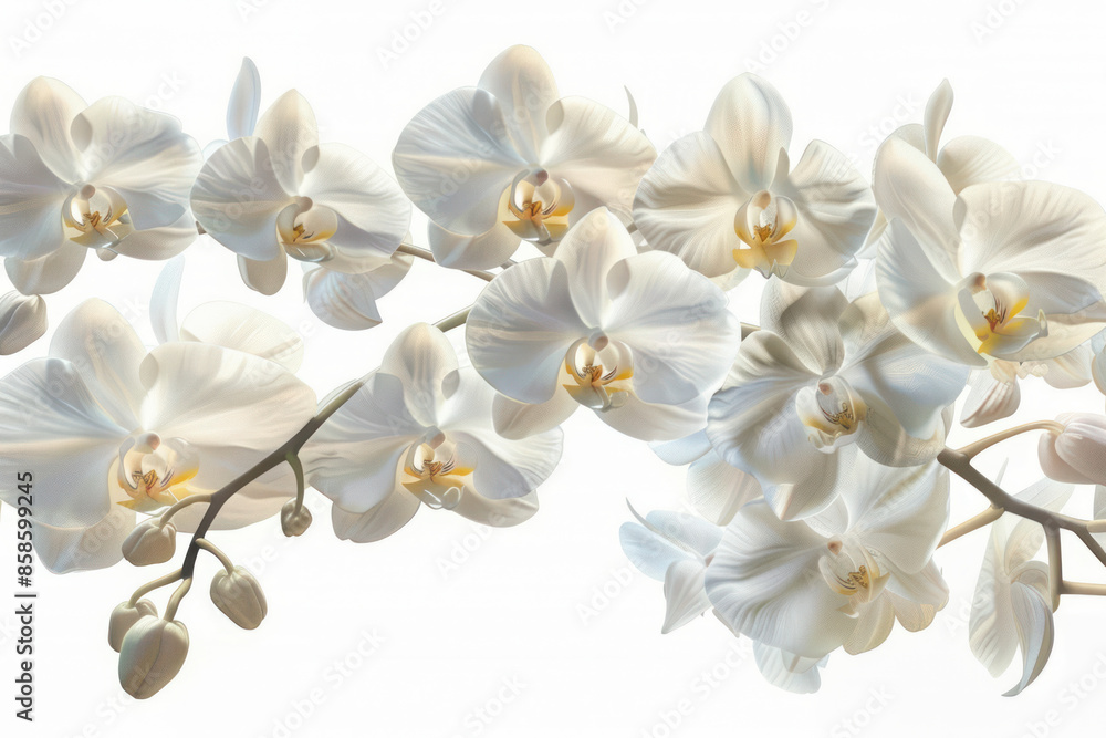 Exquisite White Orchid Blossoms in Full Bloom A Stunning Floral Symphony of Elegance and Grace Captured in Brilliant Detail Perfect for Nature Enthusiasts and Botanical Art Lovers Exquisite White Orchid Blossoms in Full Bloom A Stunning Floral Symphony of Elegance and Grace Captured in Brilliant Detail Perfect for Nature Enthusiasts and Botanical Art Lovers