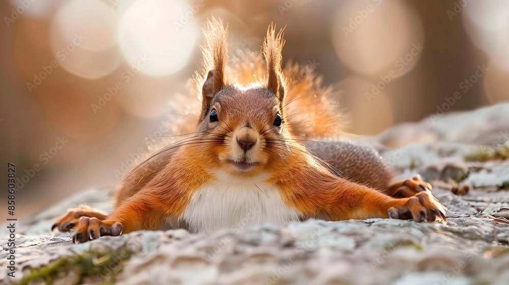 Naklejka premium lazy squirrel. 