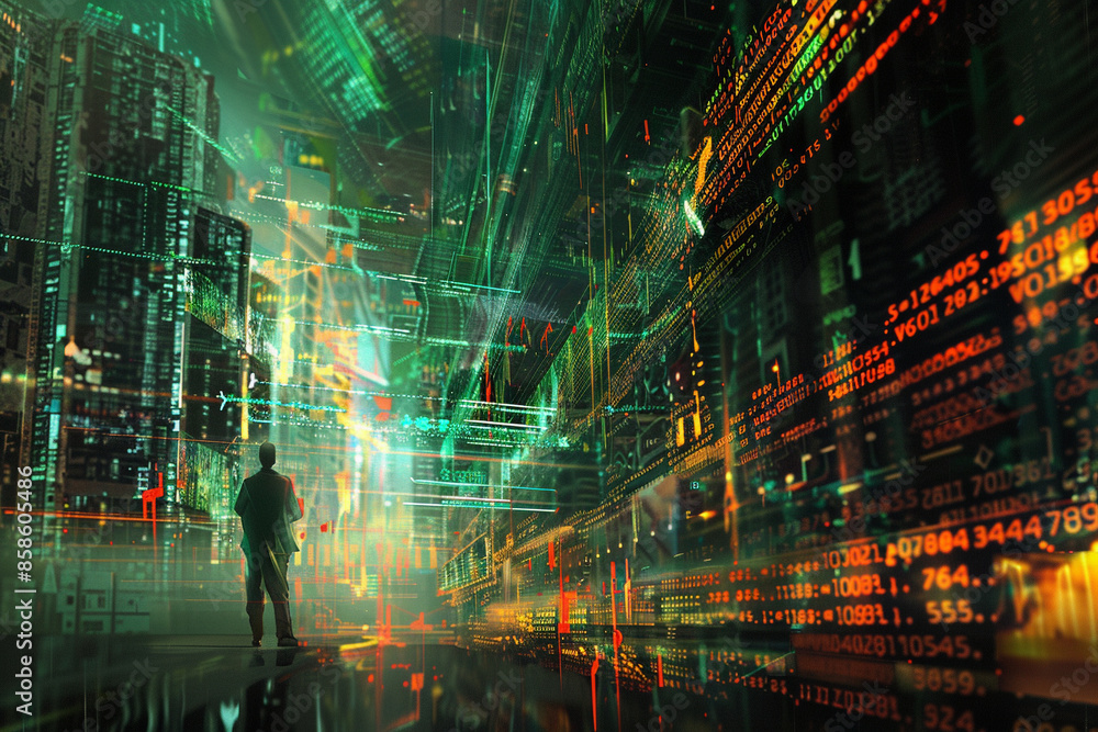 custom made wallpaper toronto digitaldigital data graphic dark financial stock photos and royaltyfree images, in the style of vibrant, high-energy imagery