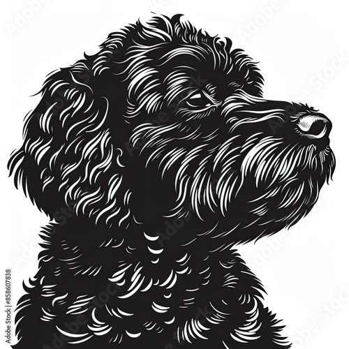 Wallpaper Mural A black and white drawing of a poodle dog Torontodigital.ca