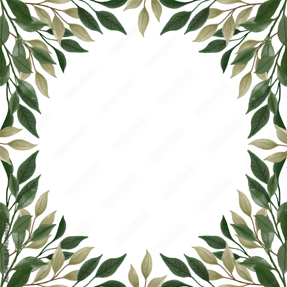 square frame with leaves border square frame with leaves border