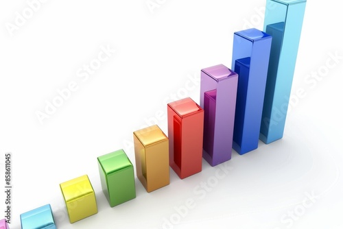Colorful 3D Bar Graph Ascending on White Background Free Download Colorful 3D Bar Graph Ascending on White Background - GFXLoad