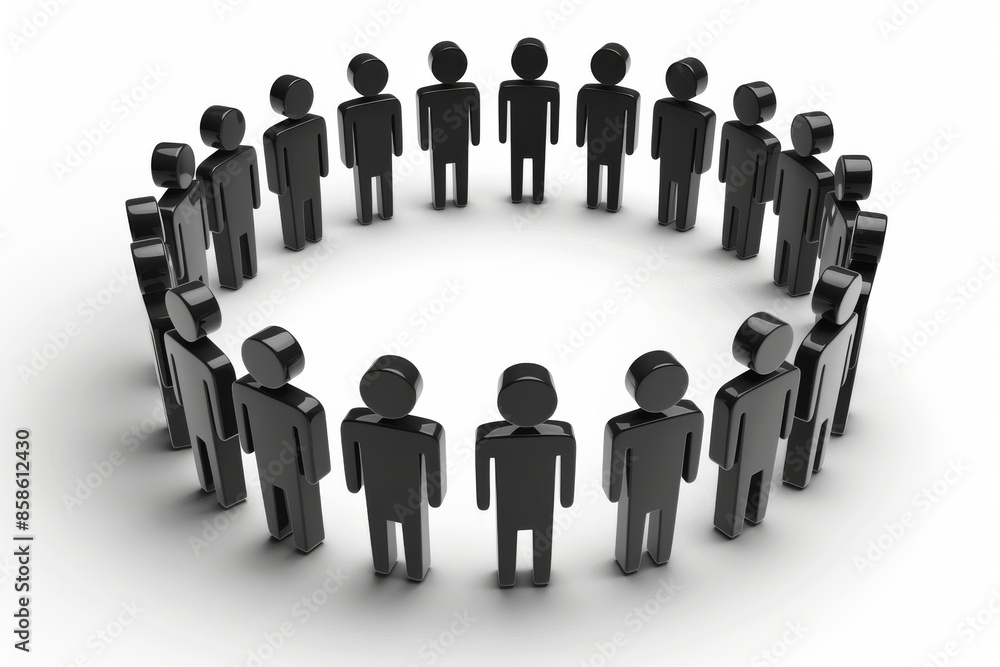 Black Silhouettes Forming a Circle Black Silhouettes Forming a Circle