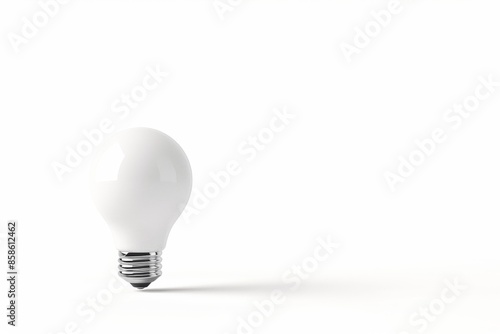 A Single White Lightbulb on a White Background