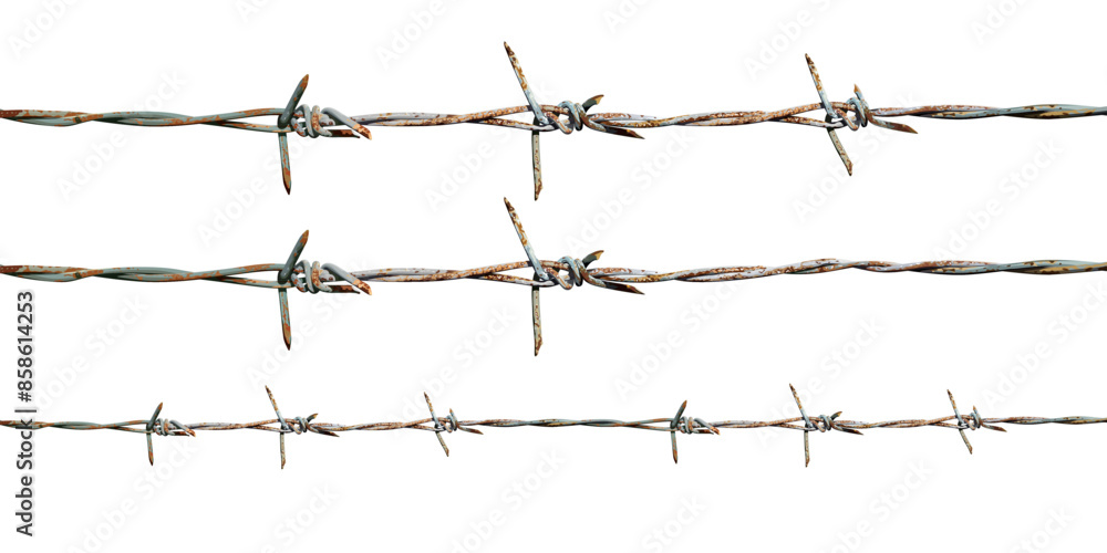Old barb wire with iron rust isolated three size graphic illustrated. Old barb wire with iron rust isolated three size graphic illustrated.