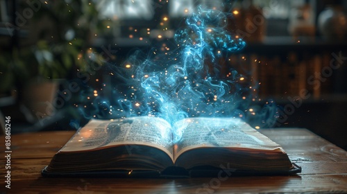 Magic Book with Blue Smoke.