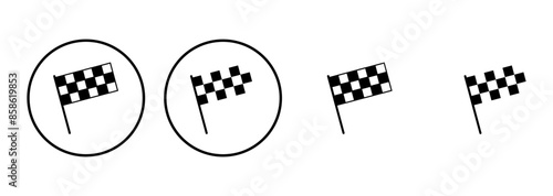 Racing flag icon set. race flag icon.Checkered racing flag icon