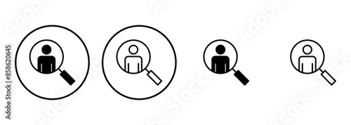 Hiring icon set. Search job vacancy icon. Human resources concept. Recruitment