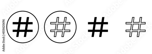 Hashtag icon set. hashtag symbol