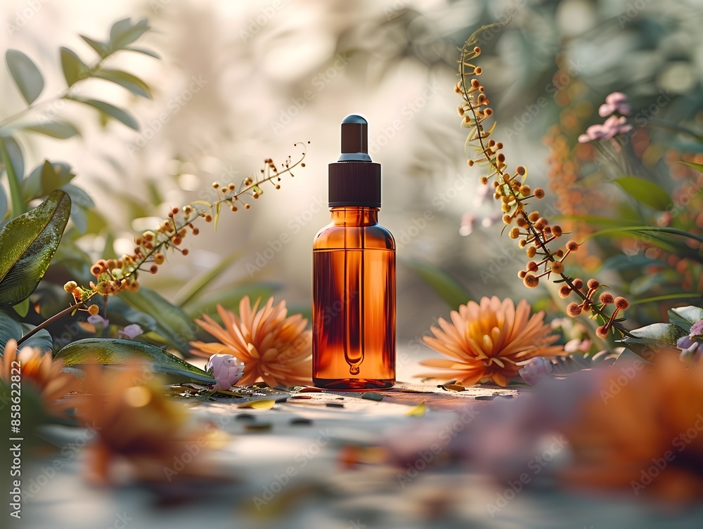 Captivating Amber Glass Dropper Bottle for Natural Skincare Brand Beautifully Framed by Fresh Captivating Amber Glass Dropper Bottle for Natural Skincare Brand Beautifully Framed by Fresh