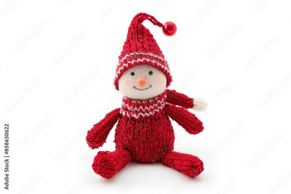 Christmas Elf toy with white background and space for text Christmas Elf toy with white background and space for text