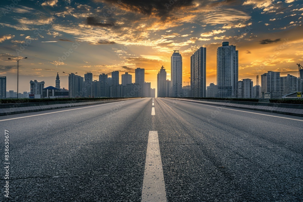 City buildings and highway road scenery City buildings and highway road scenery