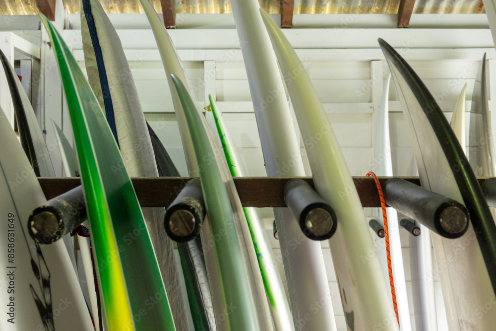 close up of surfboards close up of surfboards