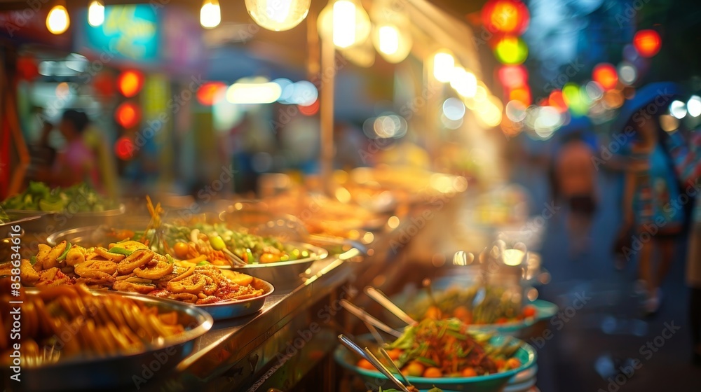 Vibrant colors and tantalizing aromas blur together in a street food paradise. Vibrant colors and tantalizing aromas blur together in a street food paradise.