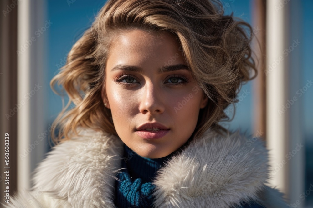 Beautiful woman in winter fashion style concept Beautiful woman in winter fashion style concept