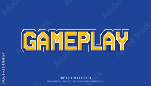 3d text effect video game style editable template
