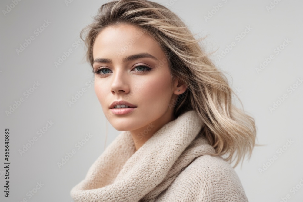 Beautiful woman in winter fashion style concept Beautiful woman in winter fashion style concept