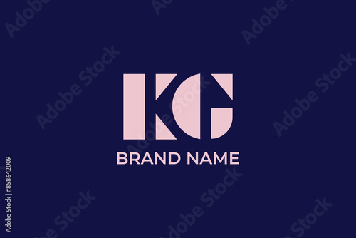 letter KG minimal iconic modern business logo, letter KG negative space logo, letter K G finance growth credit logo, letter K G logo
