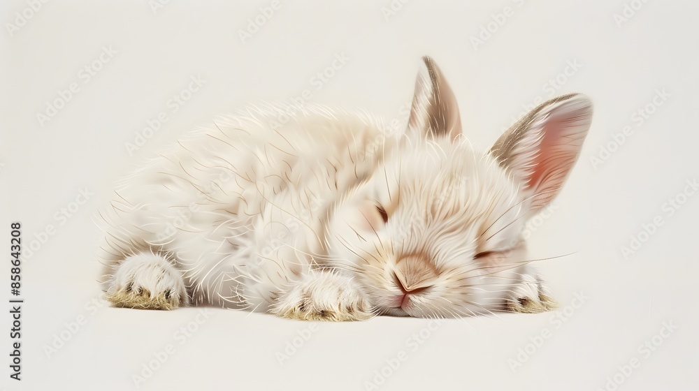 Rabbit , 4 months old, sitting against white background. Rabbit , 4 months old, sitting against white background.