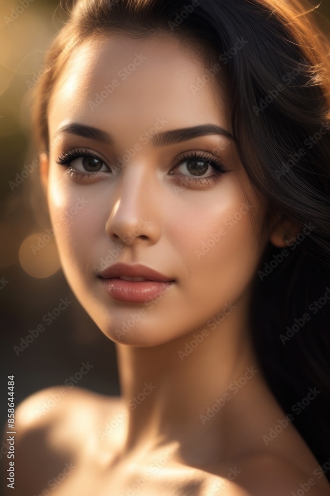 Beautiful women with bare shoulders on a bokeh background Beautiful women with bare shoulders on a bokeh background