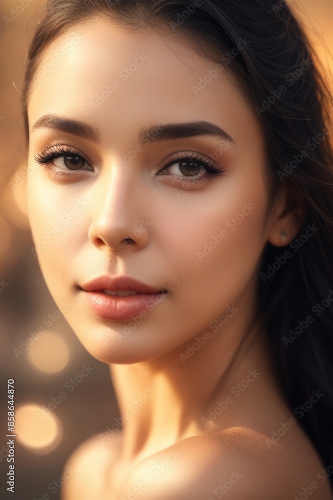 Beautiful women with bare shoulders on a bokeh background Beautiful women with bare shoulders on a bokeh background