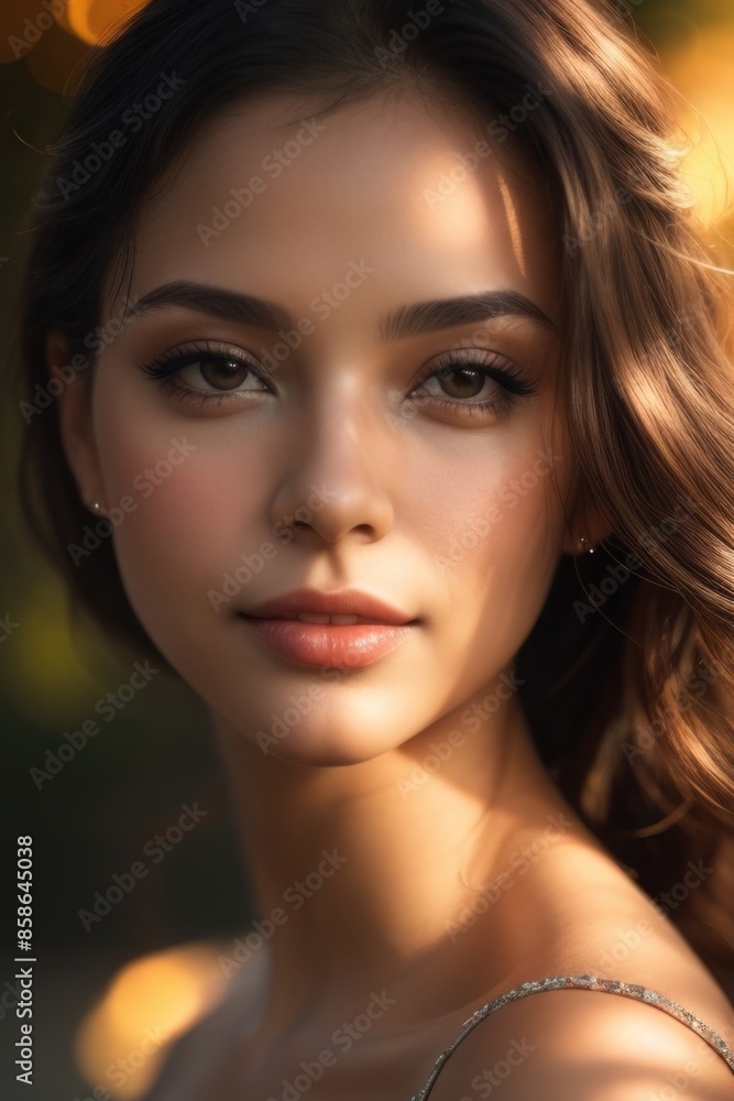 Beautiful women with bare shoulders on a bokeh background Beautiful women with bare shoulders on a bokeh background
