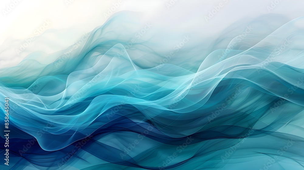 Elegant Flowing Abstract Background in Shades of Blue and Green Elegant Flowing Abstract Background in Shades of Blue and Green