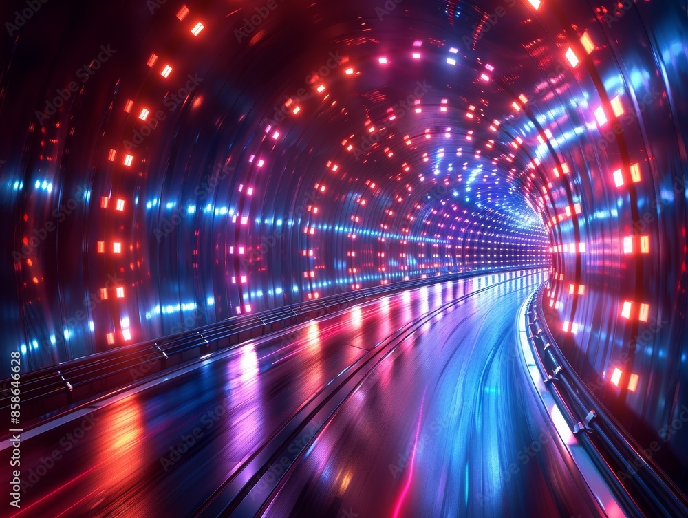 An abstract neon light background with blurs for speed. An abstract neon light background with blurs for speed.