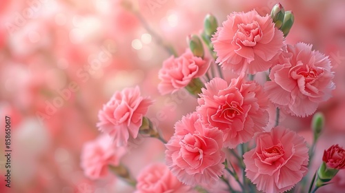 Soft Pink Carnation Bouquet with Dreamy Filter