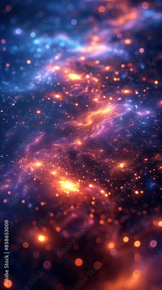 Cosmic Nebula with Glowing Lights Cosmic Nebula with Glowing Lights