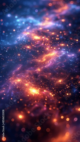 Cosmic Nebula with Glowing Lights © andriya