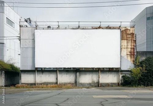 Blank Billboard in Urban Setting